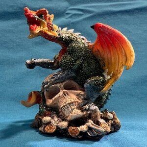 Green Miniature Dragon Figurine 3 1/2" tall Green Medieval Fantasy 0154-PDK95 Gn